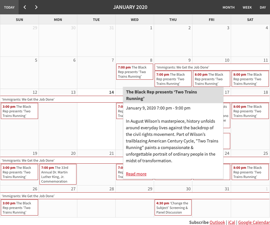 Calendars WashU Web Design System