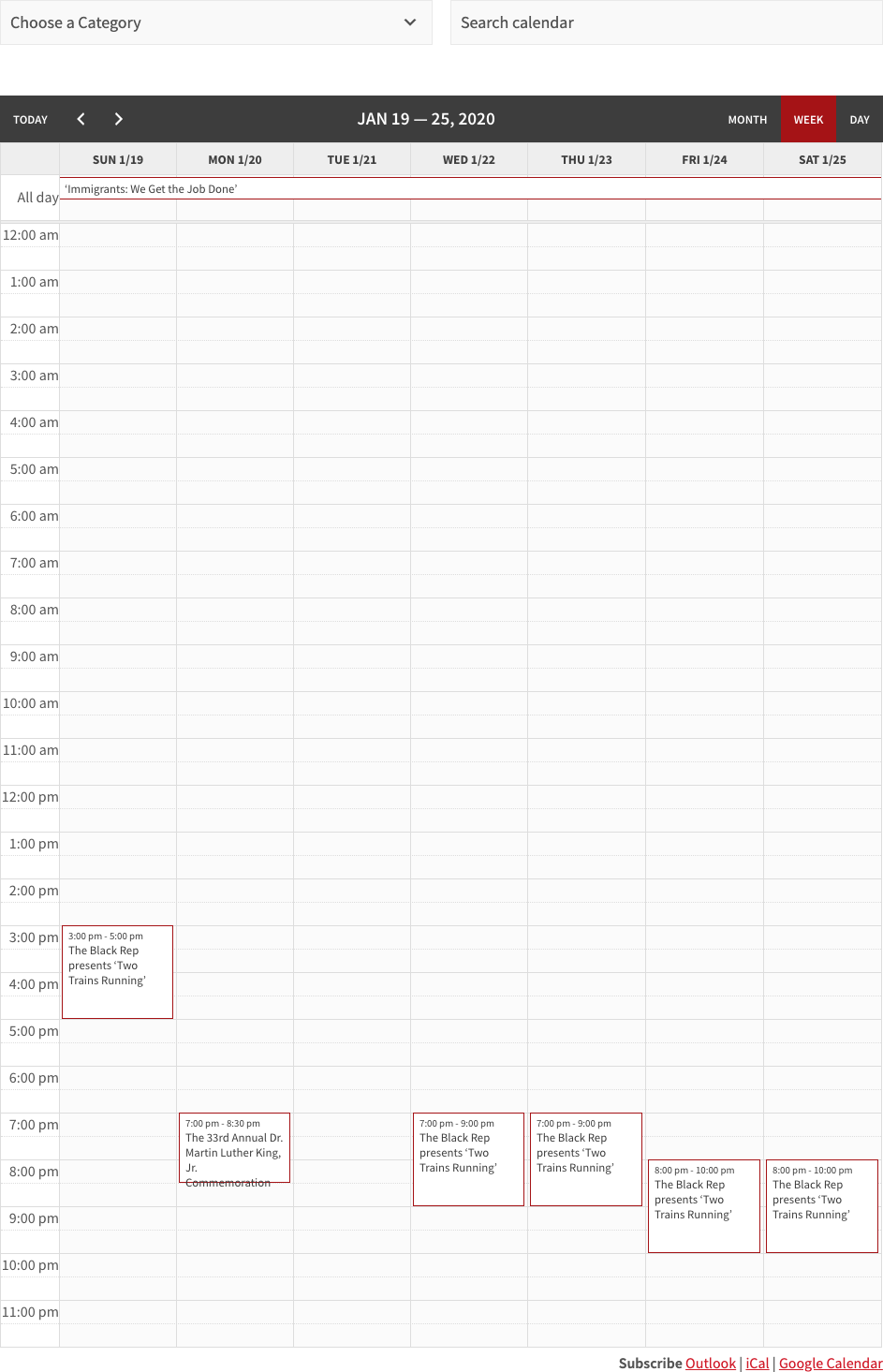 Calendars WashU Web Design System